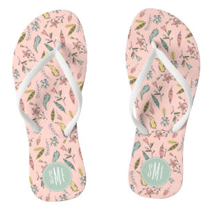 Minnie Mouse   Monogram Adventures Await Pattern Flip Flops