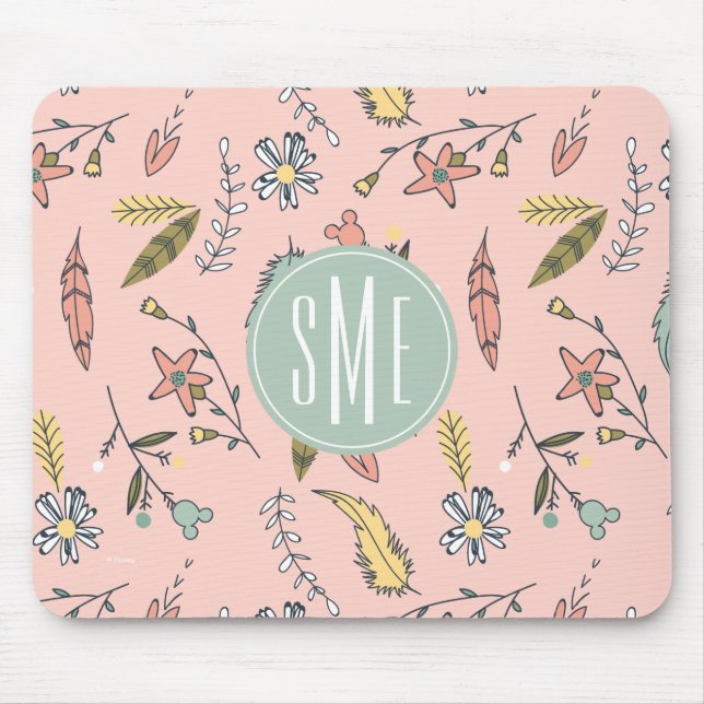 Minnie Mouse | Monogram Adventures Await Pattern Mouse Pad (Front)