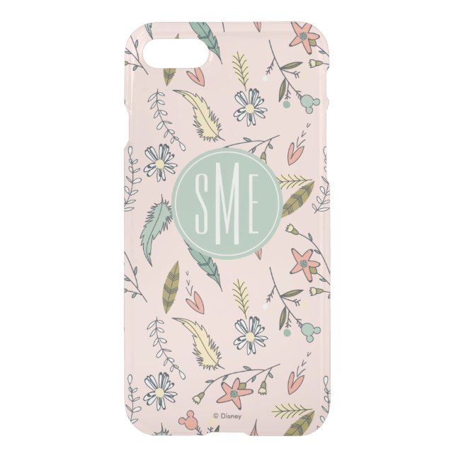Minnie Mouse | Monogram Adventures Await Pattern Uncommon iPhone Case (Back)