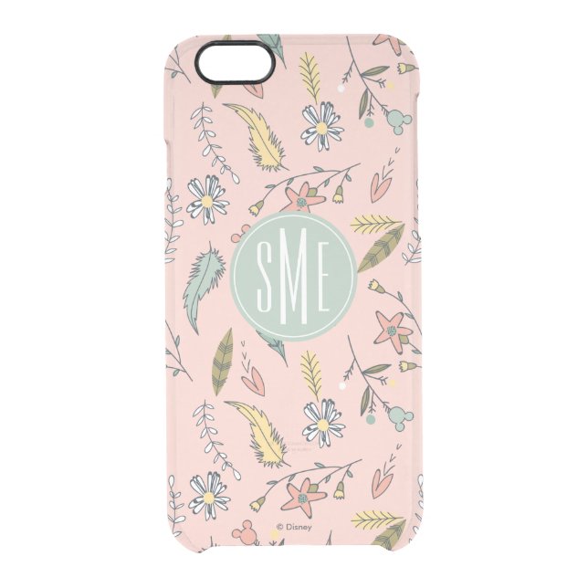 Minnie Mouse | Monogram Adventures Await Pattern Uncommon iPhone Case (Back)
