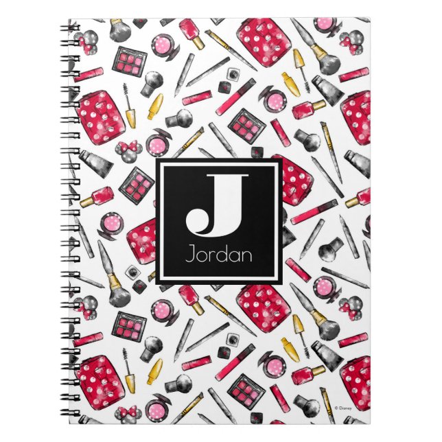 Minnie Mouse | Monogram #what'sinmypurse Pattern Notebook (Front)