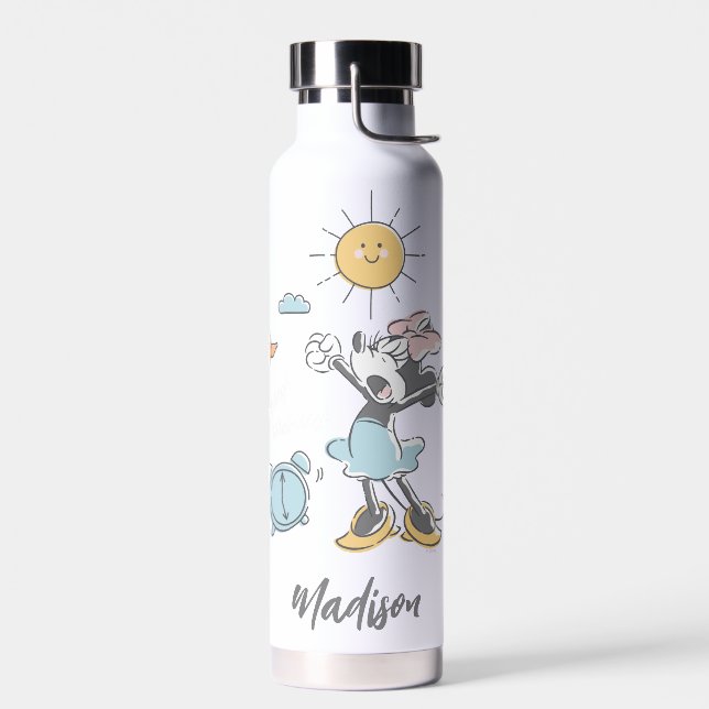 Minnie Mouse | Morning Wake Up | Add Your Name Water Bottle (Left)