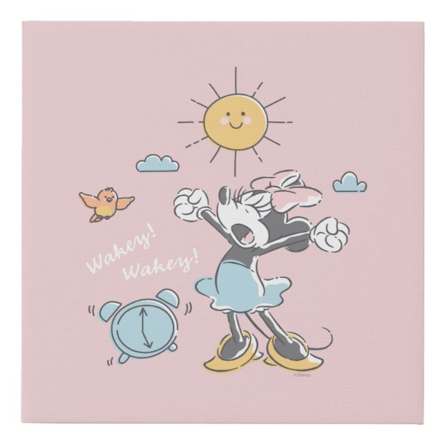 Minnie Mouse | Morning Wake Up Faux Canvas Print (Front)
