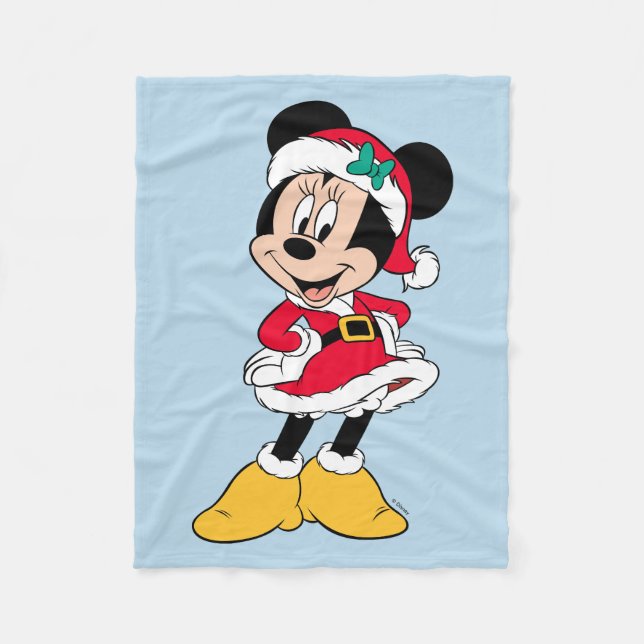 Minnie Mouse | Mrs. Claus Outfit Fleece Blanket (Front)