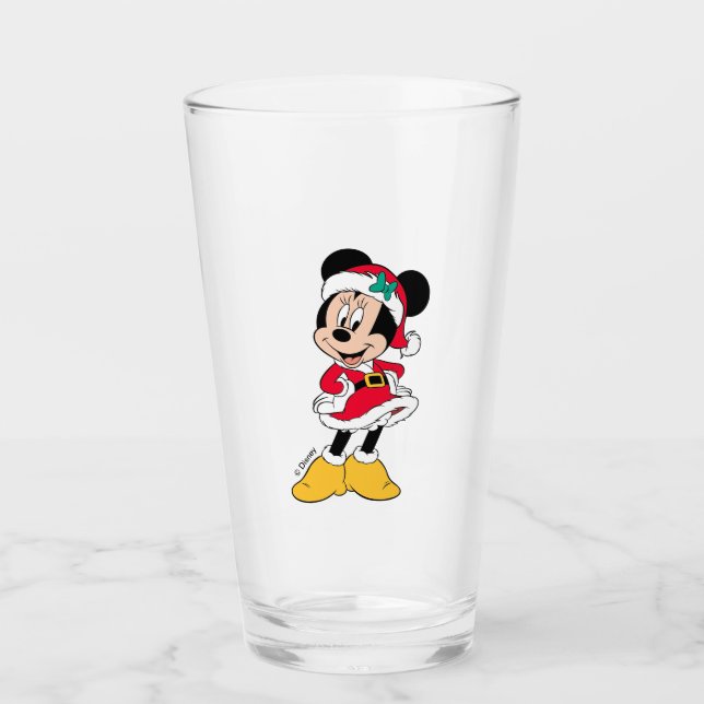 Minnie Mouse | Mrs. Claus Outfit Glass (Front)