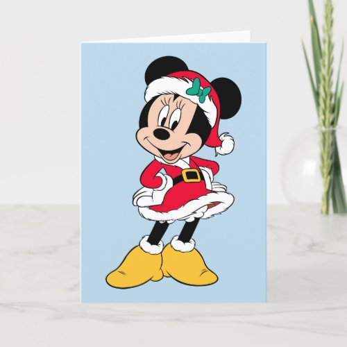Minnie Mouse  Mrs Claus Outfit Holiday Card