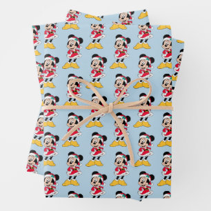 Minnie Mouse   Mrs. Claus Outfit Wrapping Paper Sheets