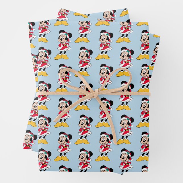Minnie Mouse | Mrs. Claus Outfit Wrapping Paper Sheets (In situ)