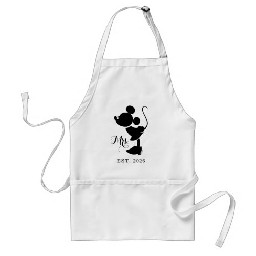 Minnie Mouse  Mrs New Bride Wedding Adult Apron