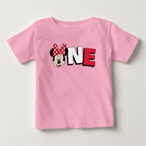 Minnie Mouse  ONE First Birthday Baby T_Shirt