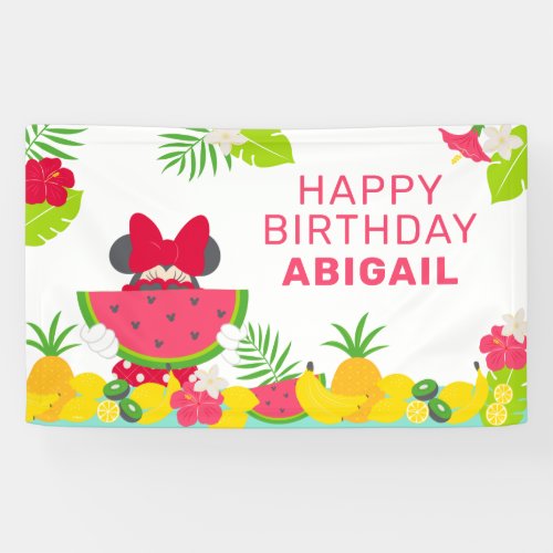 Minnie Mouse  One in a Melon 1st Birthday Banner
