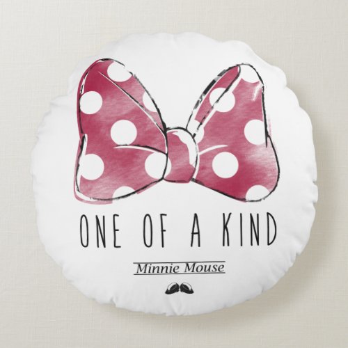 Minnie Mouse  One Of A Kind Round Pillow