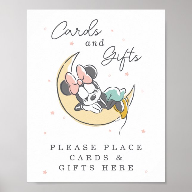 Minnie Mouse Over the Moon | Baby Cards & Gifts Poster (Front)
