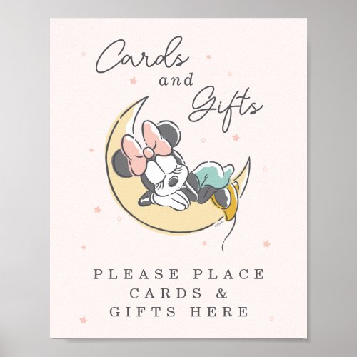 Minnie Mouse Over the Moon  Baby Cards  Gifts Poster