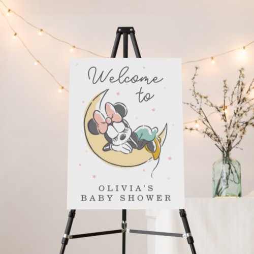 Minnie Mouse  Over the Moon Baby Shower Welcome Foam Board
