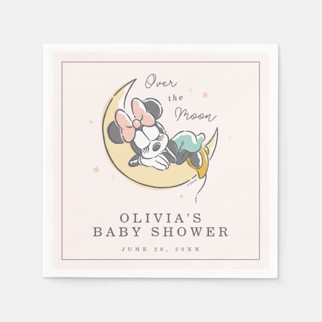 Minnie Mouse | Over the Moon - Boy Baby Shower Napkins (Front)