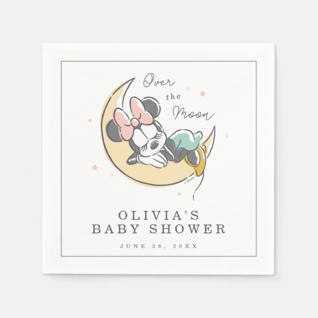 Minnie Mouse | Over the Moon - Boy Baby Shower Napkins (Front)