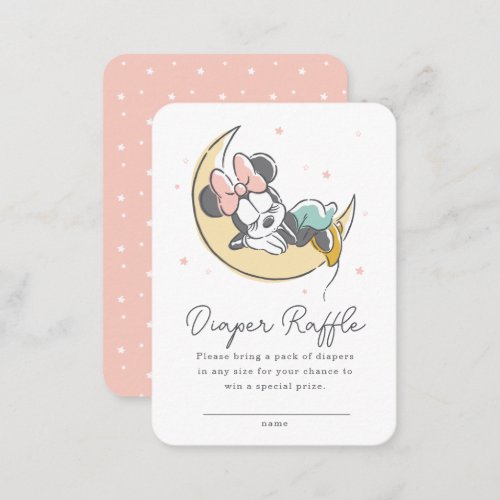 Minnie Mouse Over the Moon  Diaper Raffle Place Card