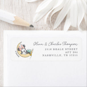 Minnie Mouse Over the Moon - Girl Baby Shower Label