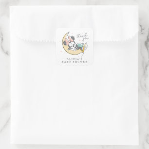 Minnie Mouse Over the Moon - Girl Baby Shower Square Sticker