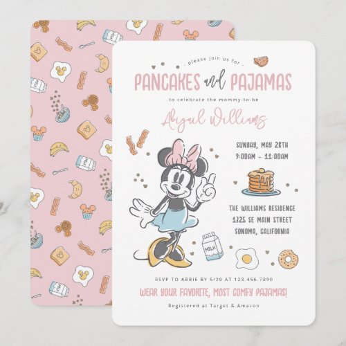 Minnie Mouse | Pancakes & Pajamas Baby Shower Invitation