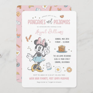 Minnie Mouse   Pancakes & Pajamas Baby Shower Invitation