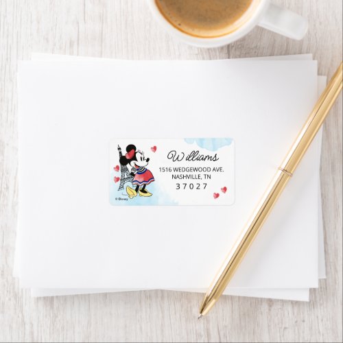 Minnie Mouse Paris Girls Birthday Label