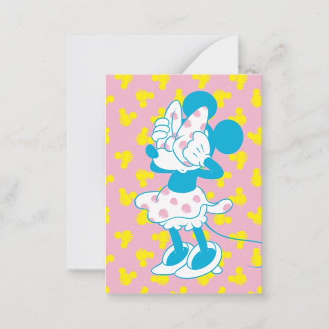 Minnie Mouse Peeka-Boo Photo Valentine Note Card (Front)