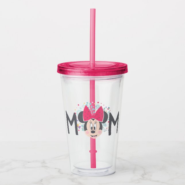 Minnie Mouse Peeking - Happy Mother's Day Acrylic Tumbler (Front)