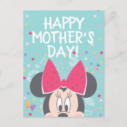 Minnie Mouse Peeking _ Happy Mothers Day Postcard