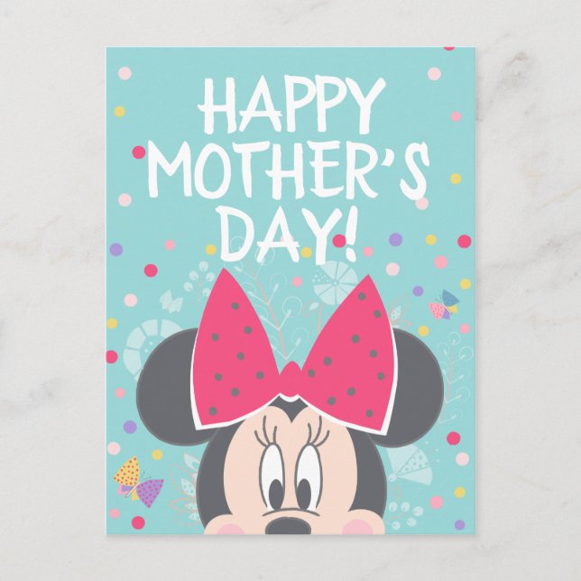Minnie Mouse Peeking - Happy Mother's Day Postcard (Front)