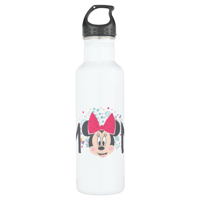 Minnie Mouse Peeking - Happy Mother's Day Stainless Steel Water Bottle (Front)