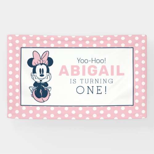 Minnie Mouse Pink  Blue 1st Birthday Banner