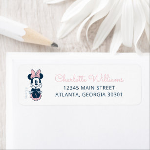 Minnie Mouse Pink & Blue 1st Birthday Label