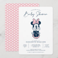 Minnie Mouse Pink & Blue Baby Shower Invitation