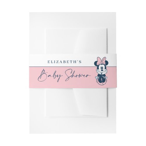 Minnie Mouse Pink & Blue Baby Shower Invitation Belly Band