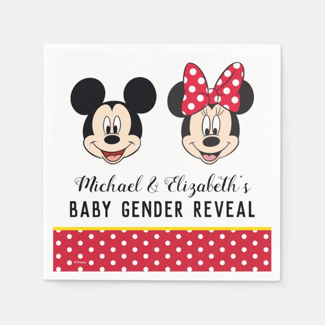 Minnie Mouse Pink & Blue Baby Shower Napkins (Front)