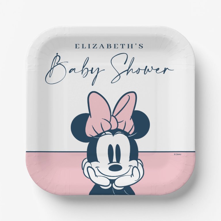 Minnie Mouse Pink &amp; Blue Baby Shower                    Paper Plates