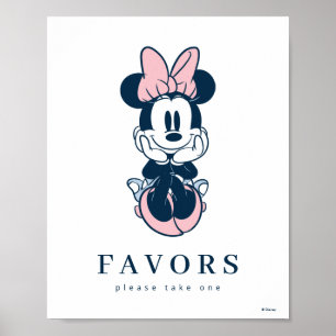 Minnie Mouse Pink & Blue Baby Shower Poster