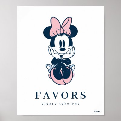 Minnie Mouse Pink &amp; Blue Baby Shower Poster