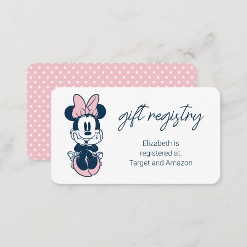 Minnie Mouse Pink  Blue Baby Shower Registry Enclosure Card