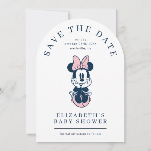 Minnie Mouse Pink & Blue Baby Shower Save The Date