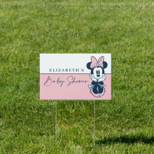 Minnie Mouse Pink & Blue Baby Shower Sign