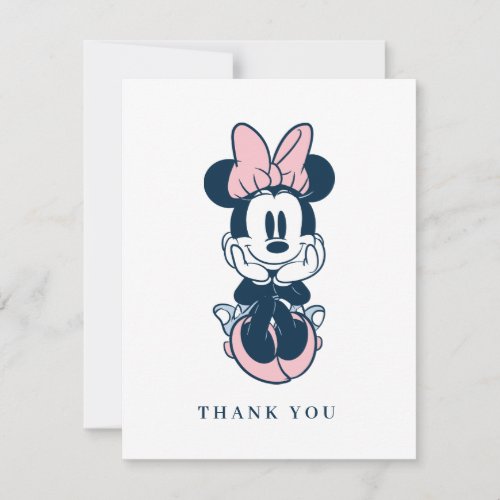Minnie Mouse Pink  Blue Baby Shower Thank You Card
