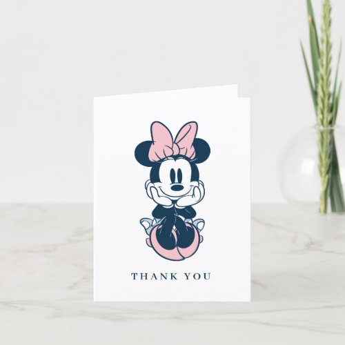 Minnie Mouse Pink  Blue Baby Shower Thank You Card