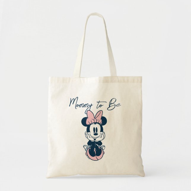 Minnie Mouse Pink & Blue Baby Shower Tote Bag (Front)