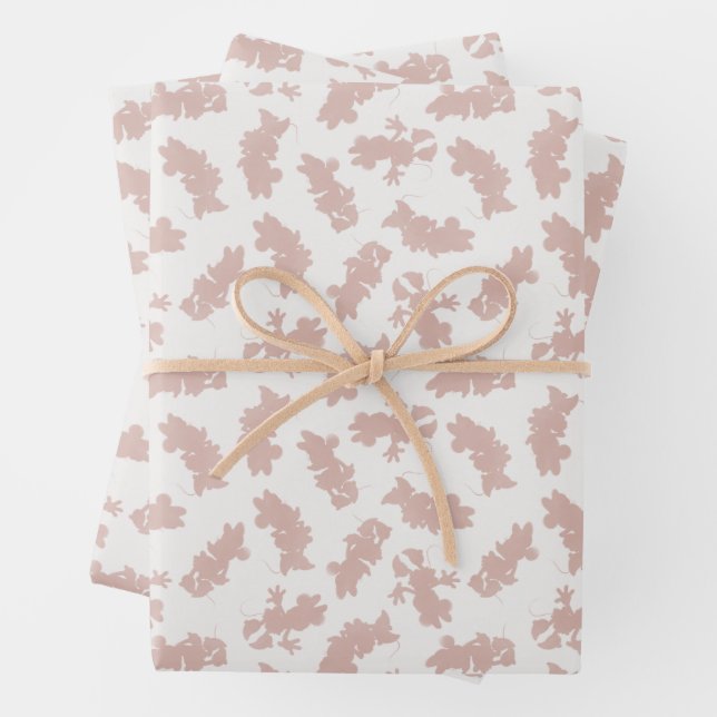 Minnie Mouse Pink Boho Birthday Pattern Wrapping Paper Sheets (In situ)
