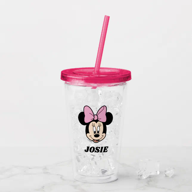 Minnie Mouse | Pink Bow - Add Your Name Acrylic Tumbler