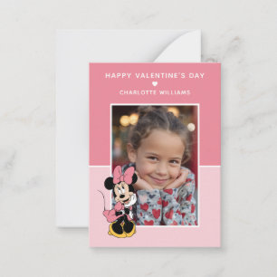 Minnie Mouse Pink Bow Photo Valentine Note Card
