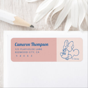 Minnie Mouse Pink Colorblock   Girls Birthday Label